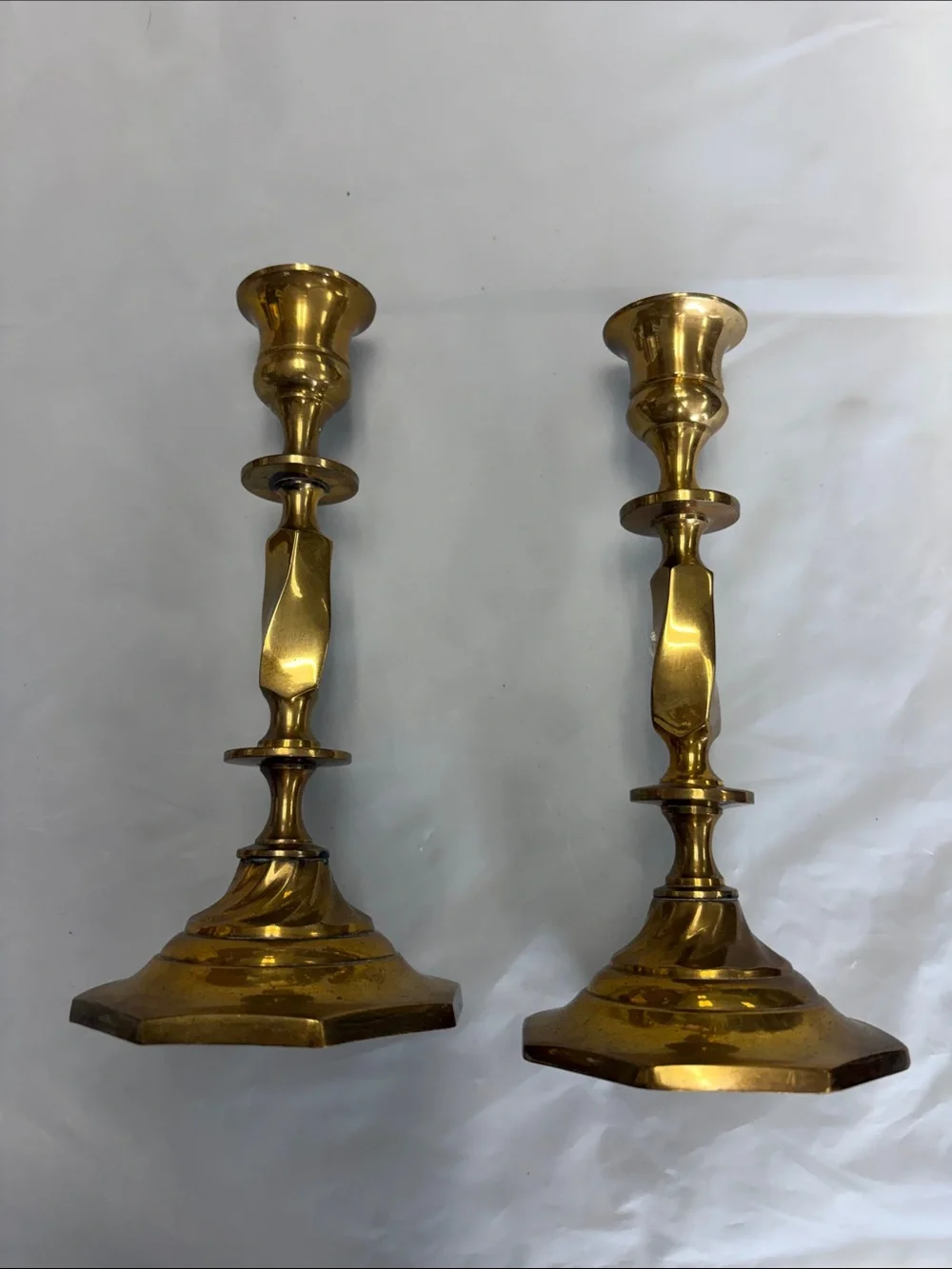 Enesco Gold Brass Candlesticks Set